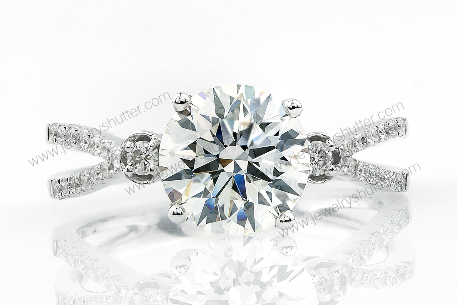 Diamond Ring on white background.